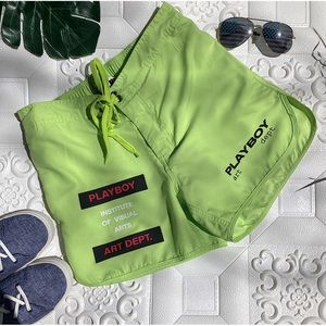 Playboy By Pacsun Neon Green Yellow Men’s Swim Trunks size S